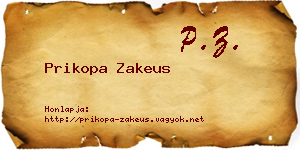 Prikopa Zakeus névjegykártya